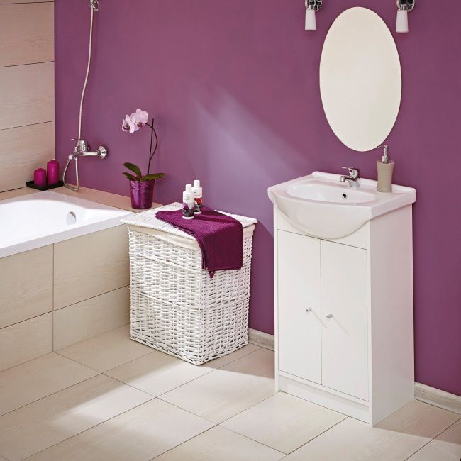 Skab med vask Mona 50 cm hvid