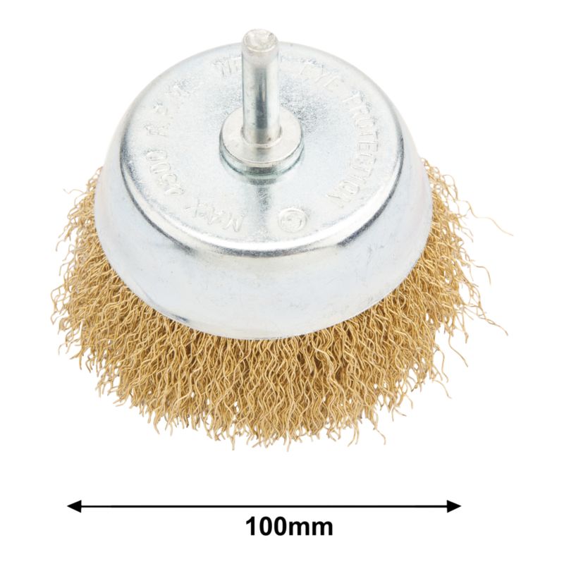 Mac Allister frontbørste med skaft 100 mm stål