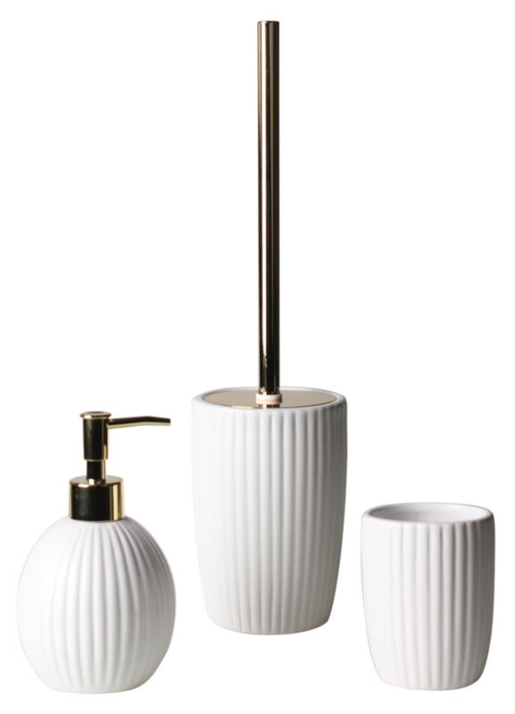 Toiletbørste Melo Hvid/Guld Keramik 110x150 mm