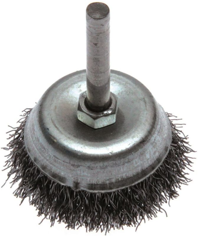 Most frontbørste med 6 mm skaft, syrefast ståltråd (KO), Ø 60 mm