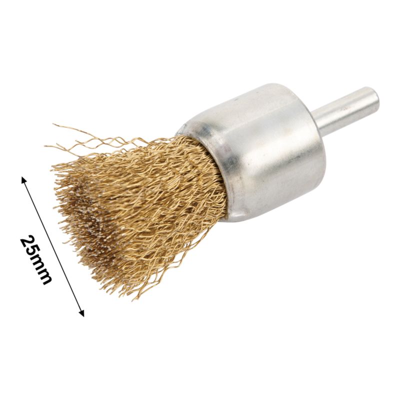 Mac Allister stålbørste med 25 mm skaft til bore- og skruemaskiner