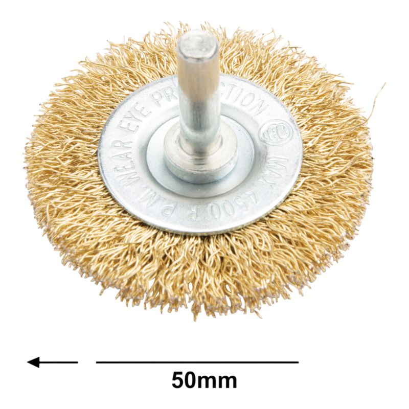 Mac Allister stålskivebørste med skaft 50 mm