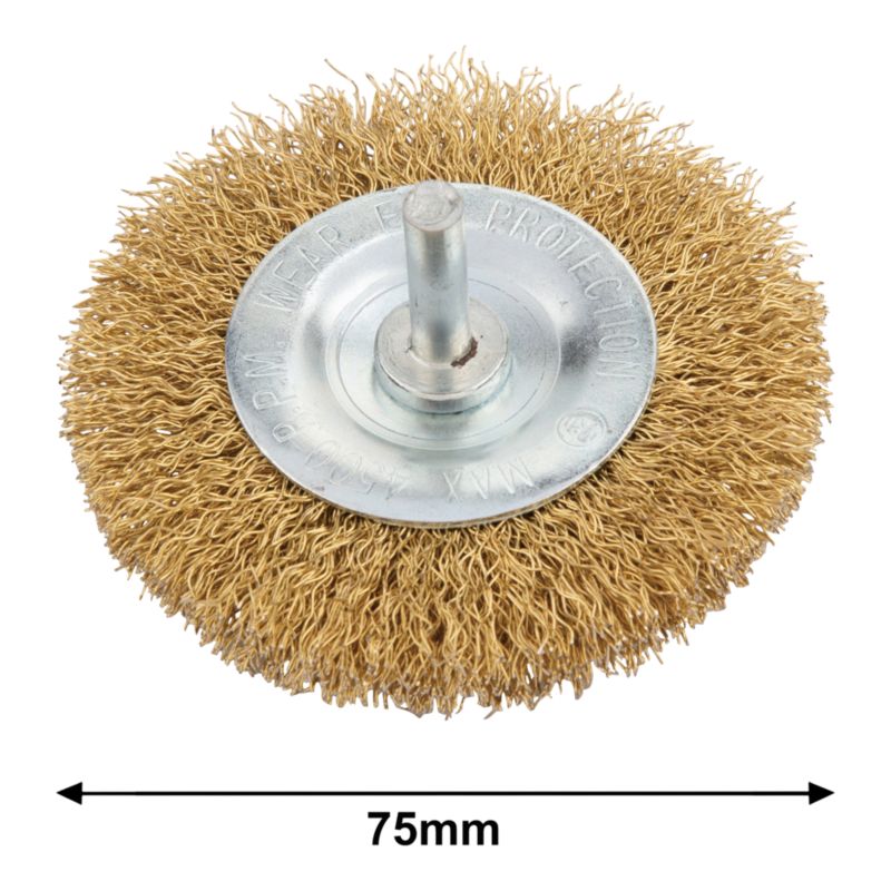 Mac Allister stålskivebørste med skaft 75 mm