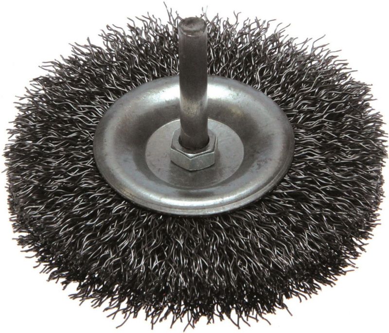 Most skivebørste med 6 mm skaft, syrefast ståltråd (KO), Ø 80 mm