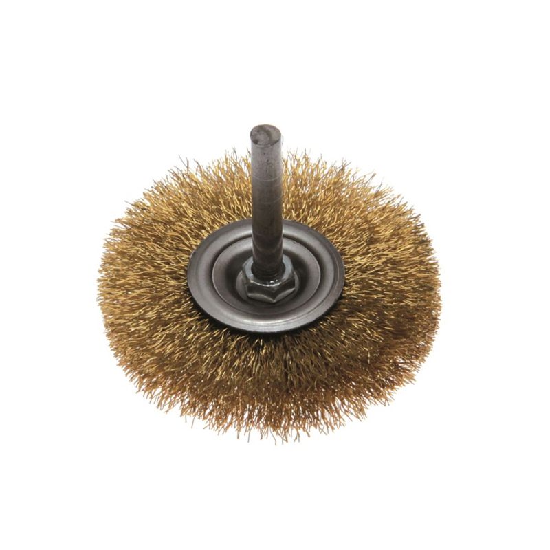 Skivebørste med skaft Most messing 6 mm Ø 70 mm
