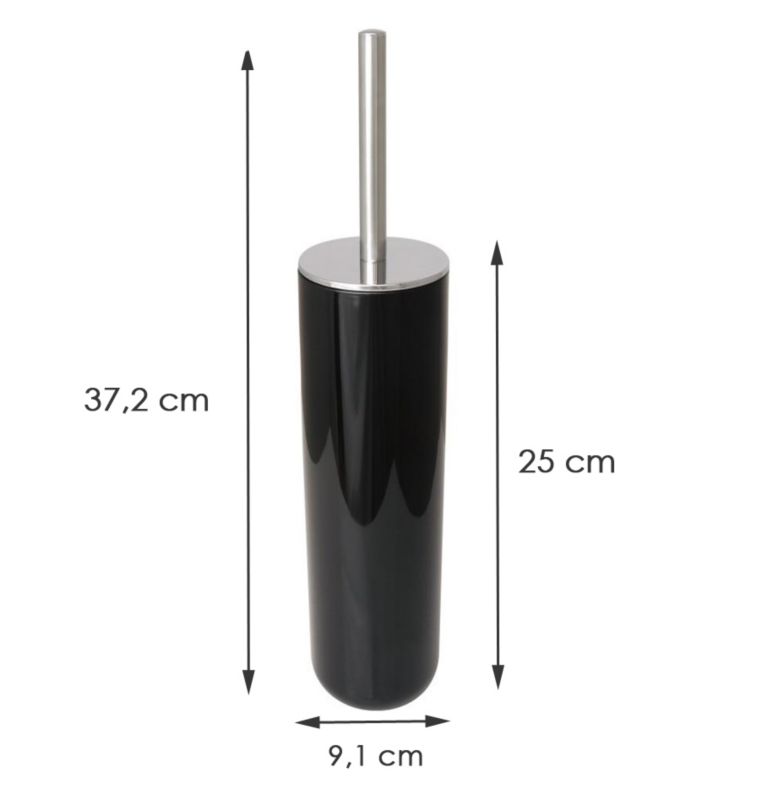 Toiletbørste Alba Sort med Lukket Holder 37 cm