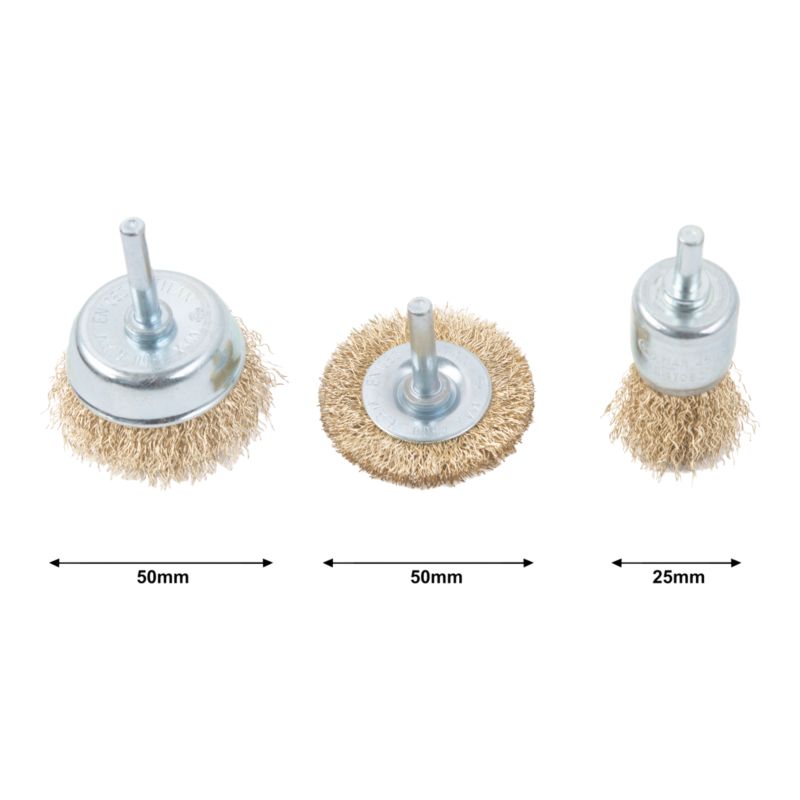 Mac Allister frontbørster til boremaskine, 3 stk.