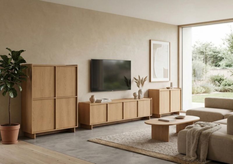 Komoda SUNA 147x81 cm Dąb Karmel