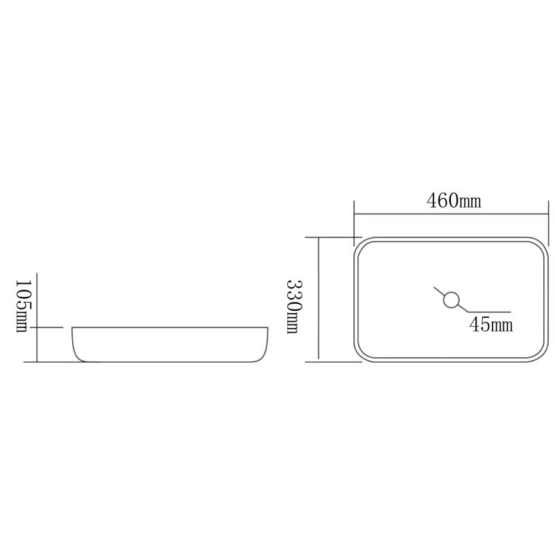 Glasbordvask Mexen Akra 46 x 33 cm transparent 1 stk.