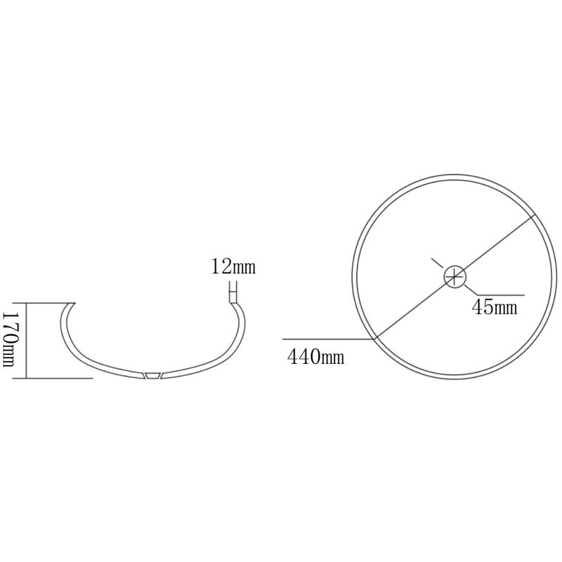 Glasbordvask Mexen Celia 44 x 44 cm transparent 1 stk.