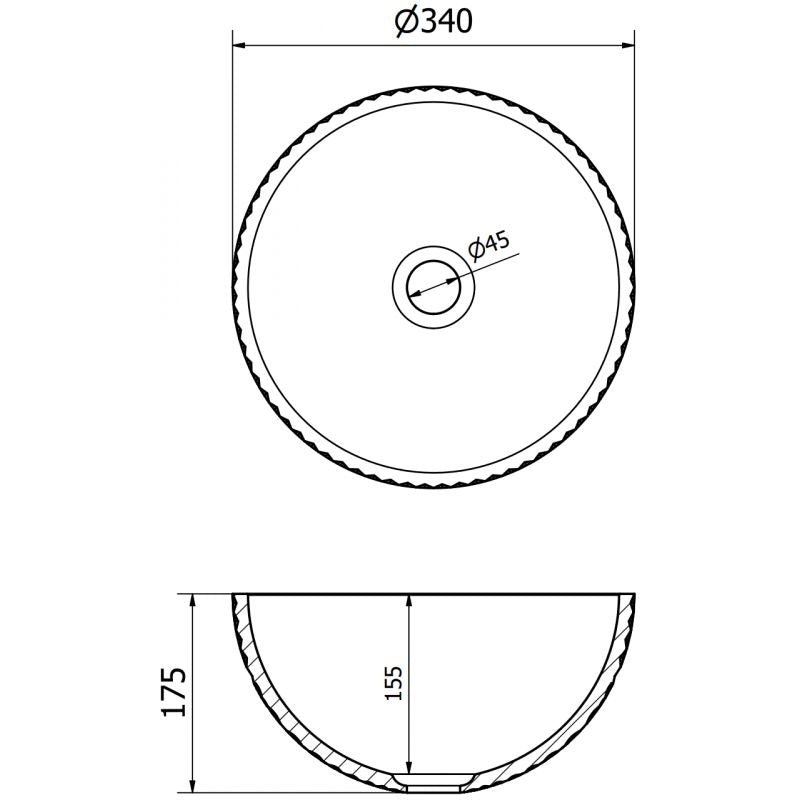 Mexen Dora glasvask til bordmontage 34 x 34 cm transparent 1 stk.