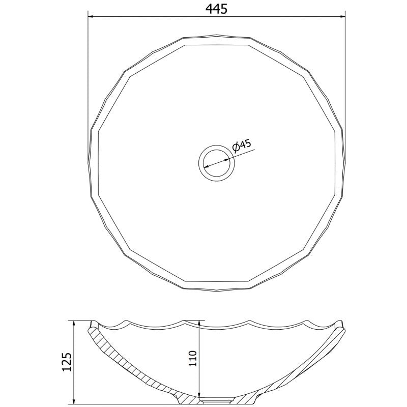 Mexen Inga glasvask til bordmontage 44 x 44 cm transparent 1 stk.