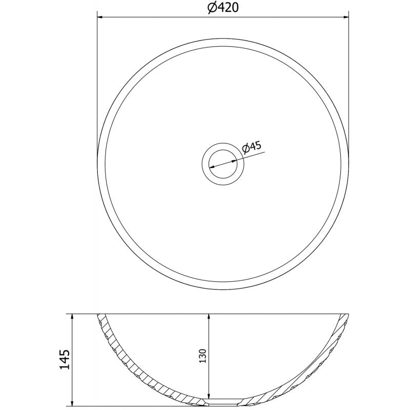 Glasbordvask Mexen Olza 42 x 42 cm transparent 1 stk.