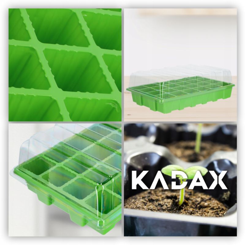 KADAX Mini minidrivhus med 24 celler og såbakke