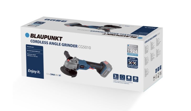 Blaupunkt 18V 125 mm vinkelsliber CG5010, 1 stk.