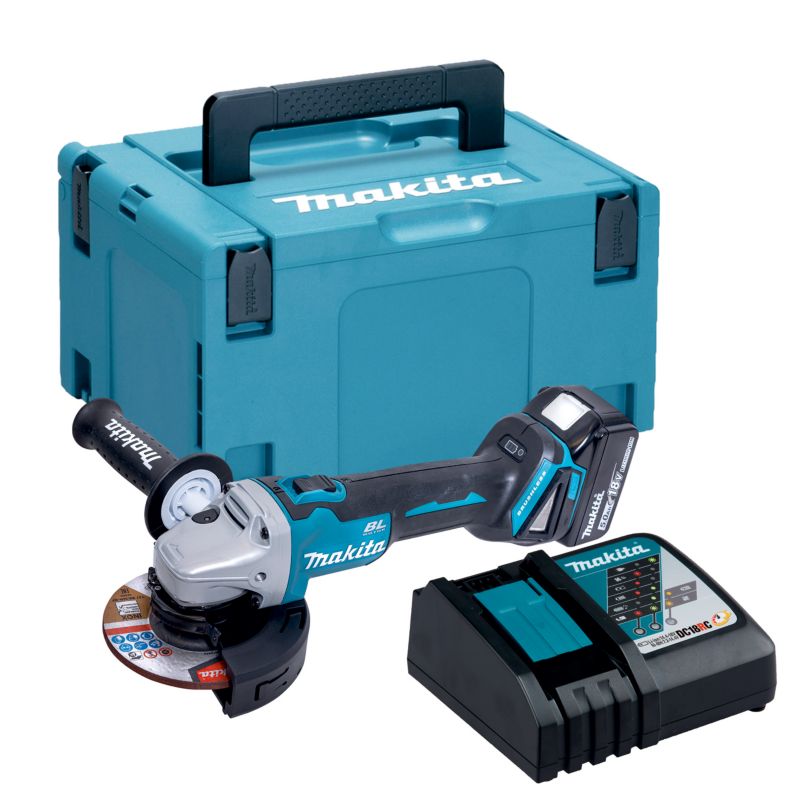 Makita vinkelsliber 125 mm 18VLXT+BL1850BX1