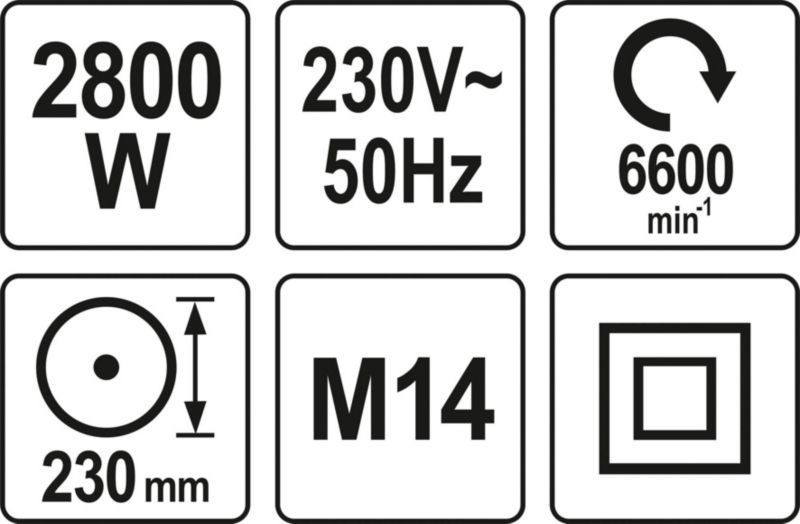 Professionel vinkelsliber Yato 230 mm 2800 W
