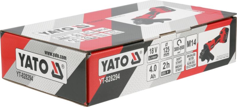Yato børsteløs vinkelsliber 18 V 125 mm
