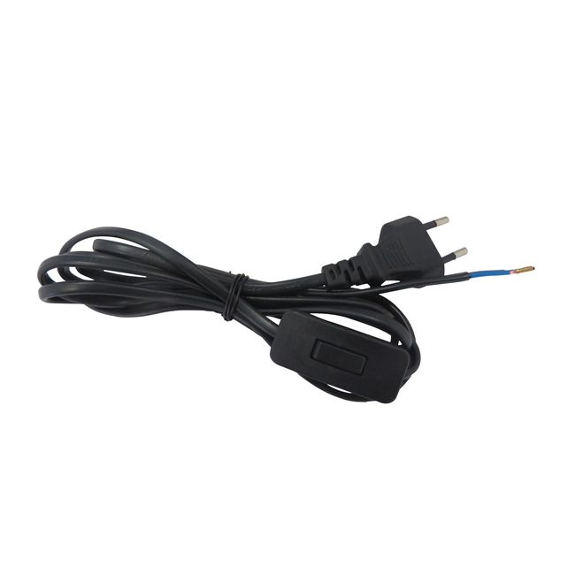 Diall ledning 2 x 0,75 mm² med afbryder 2 m sort