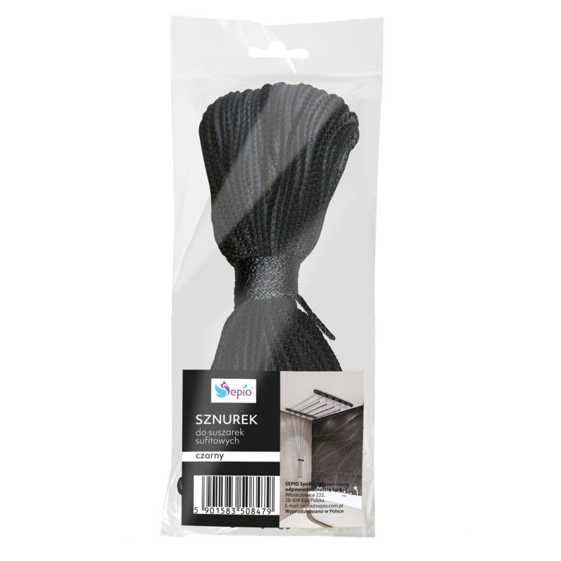 Sort snor til lofttørrestativ