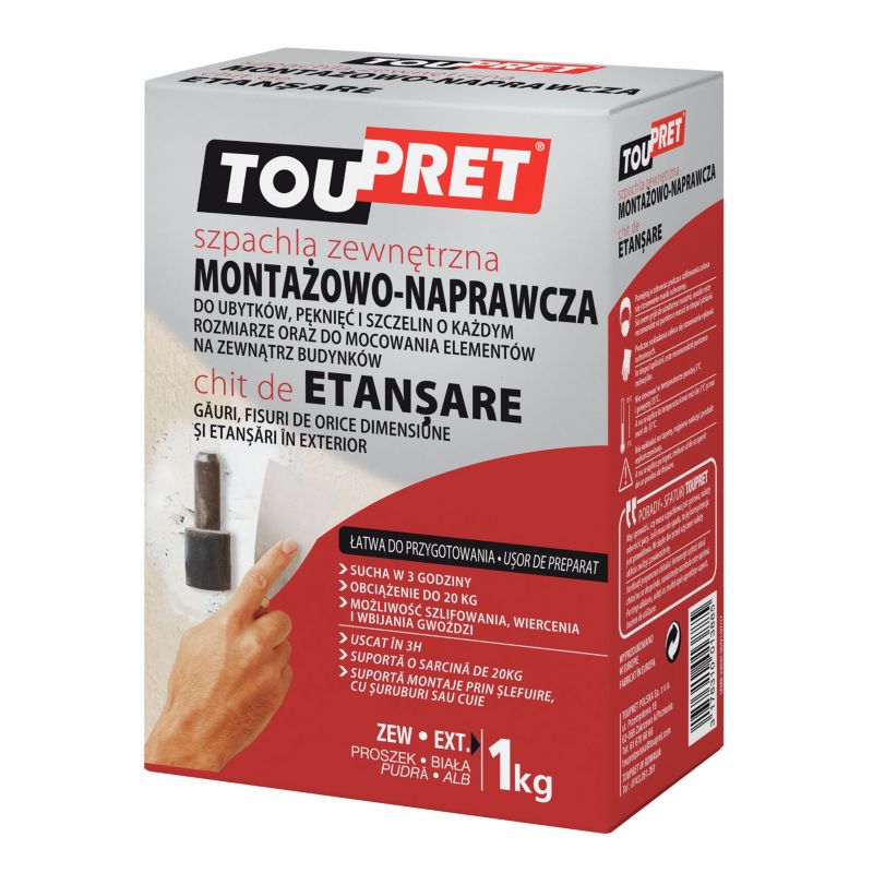 Toupret monterings- og reparationsspartel 1 kg