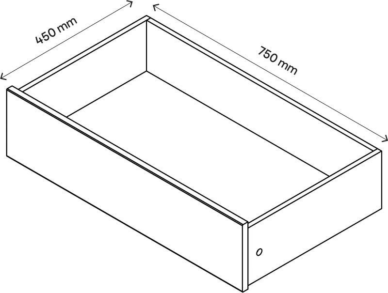 Indvendig skuffe til korpus 45 x 75 cm GoodHome Atomia grå eg