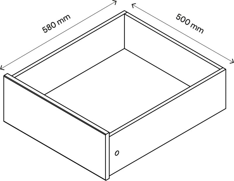Indvendig skuffe til korpus 58 x 50 cm GoodHome Atomia eg