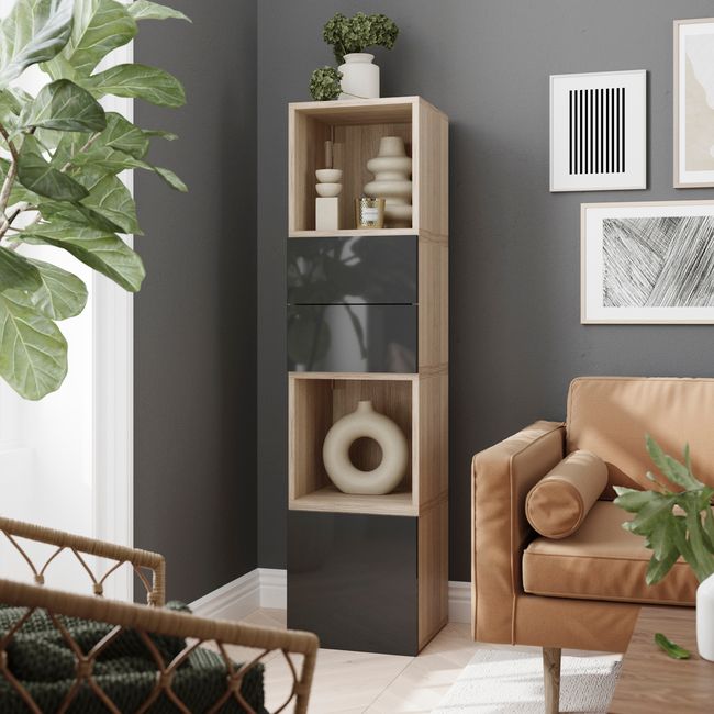 Udvendig skuffe til korpus 35 x 37,5 cm GoodHome Atomia antracit højglans 2 stk.