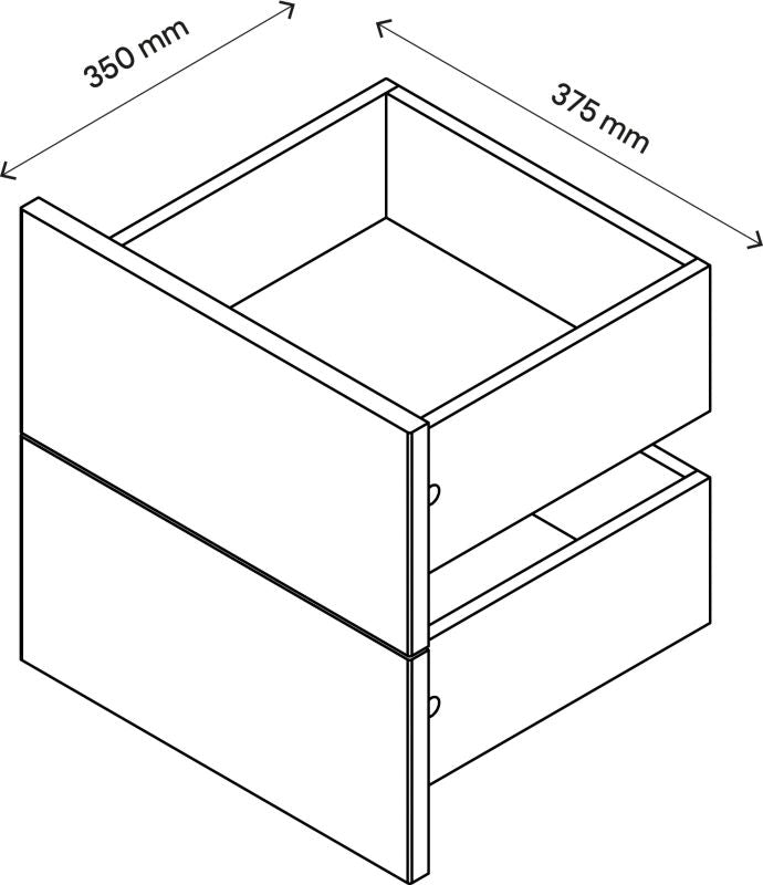 Udvendig skuffe til korpus 35 x 37,5 cm GoodHome Atomia hvid 2 stk.