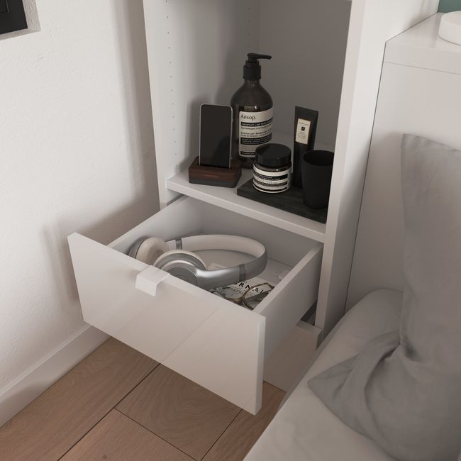 Udvendig skuffe til korpus 35 x 37,5 cm GoodHome Atomia hvid højglans 2 stk.