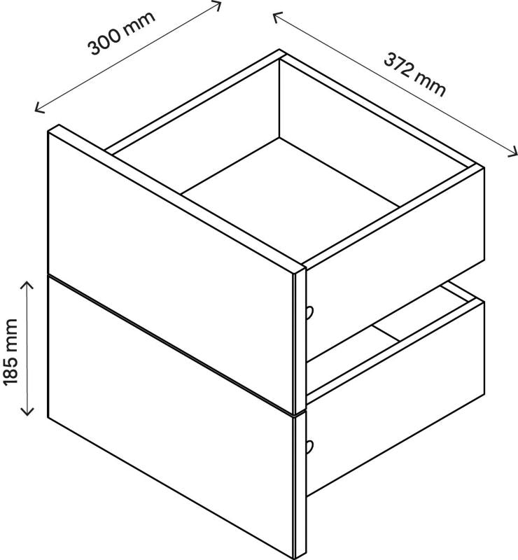 Udvendig skuffe til korpus 35 x 37,5 cm GoodHome Atomia sort 2 stk.