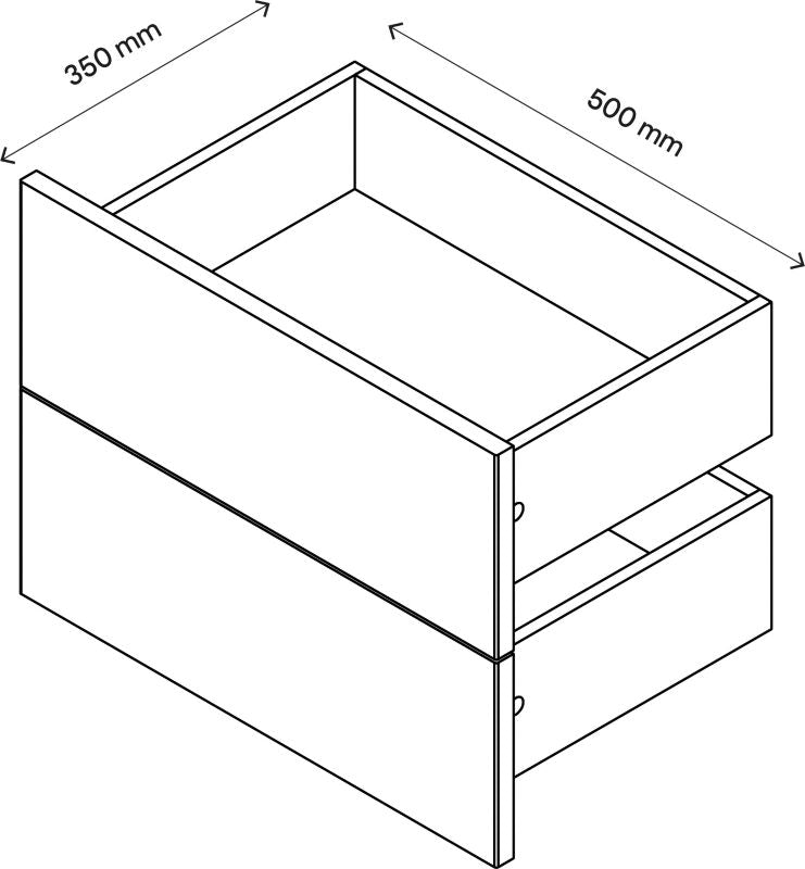 Udvendig skuffe til korpus 35 x 50 cm GoodHome Atomia antracit højglans 2 stk.