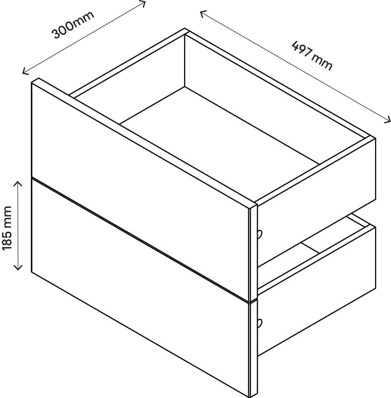 Udvendig skuffe til korpus 35 x 50 cm GoodHome Atomia sort 2 stk.