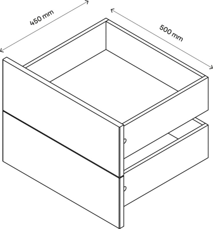 Udvendig skuffe til korpus 45 x 50 cm GoodHome Atomia hvid højglans 2 stk.
