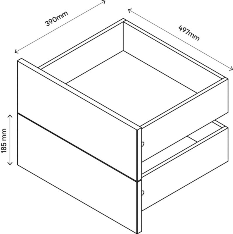 Udvendig skuffe til korpus 45 x 50 cm GoodHome Atomia sort 2 stk.