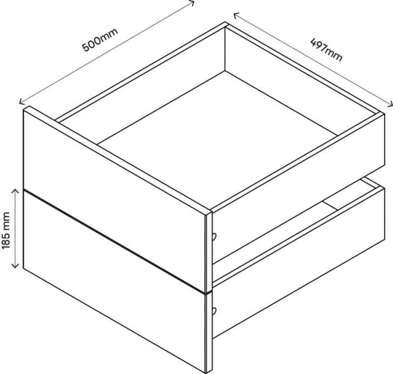 Udvendig skuffe til korpus 58 x 50 cm GoodHome Atomia sort 2 stk.