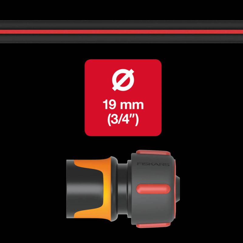 Fiskars hurtigkobling 3/4" med stopfunktion