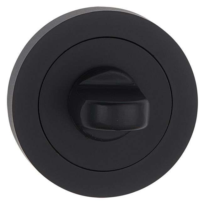 Rundt Dørskilt WC Sort Aluminium Ø 53 mm