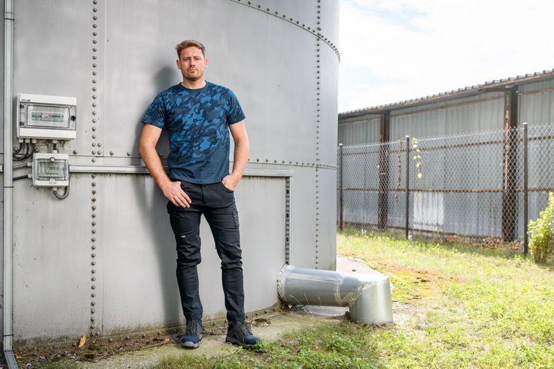 NEO TOOLS Camo Navy t-shirt M navyblå 1 stk.