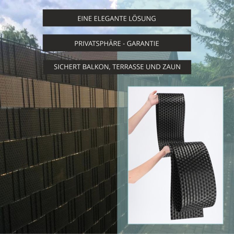 KADAX brun hegnsbånd til hegnspaneler 19 cm x 2,55 m - hegnsbeskyttelse