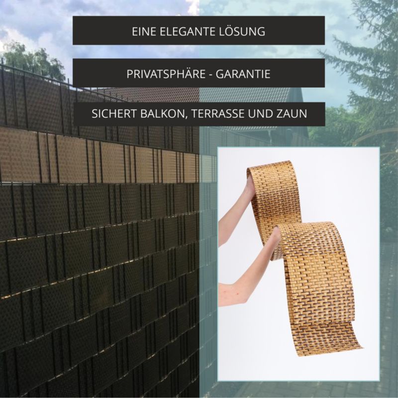 KADAX Havebånd til Hegnspaneler 19 cm x 2,55 m Sandfarvet Hegnsskærm