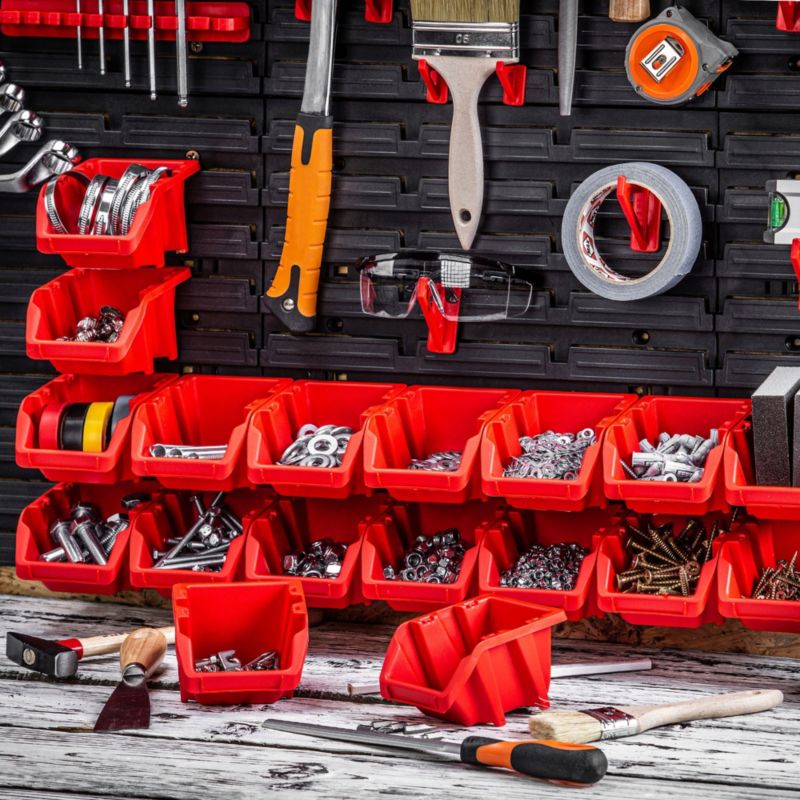 KADAX værktøjstavle til garage 174 x 78 cm med 135 bakker