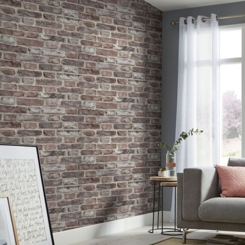 Tapet i papir i lys rød Tanlay