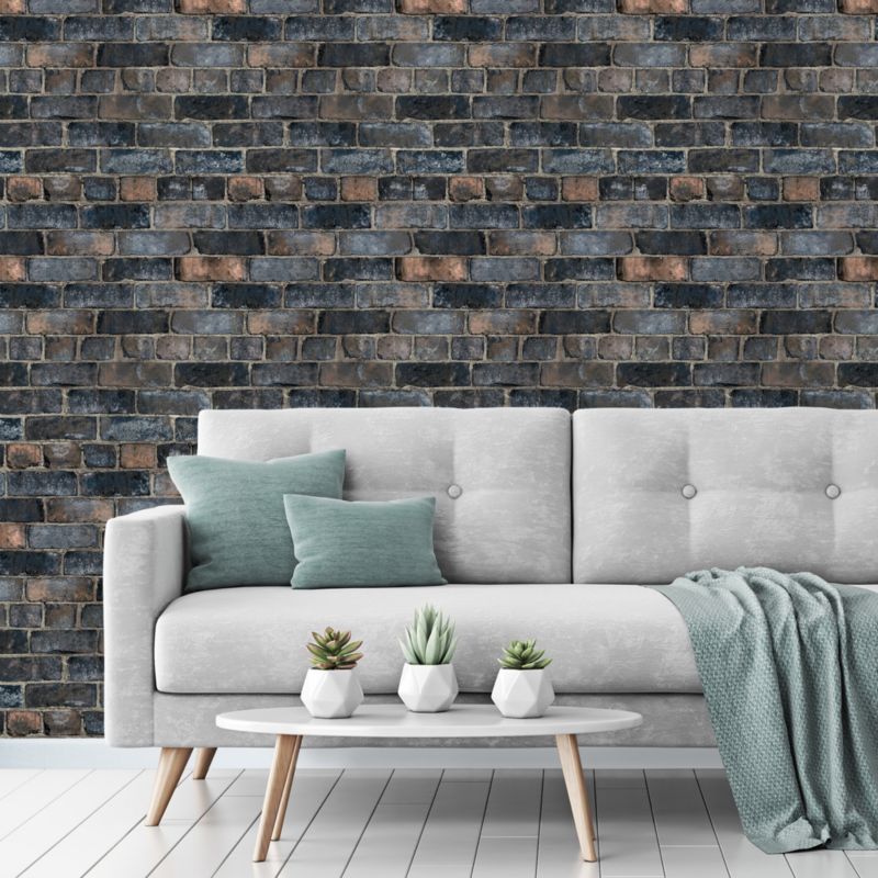 Vinyltapet på nonwoven Elba Okker blå