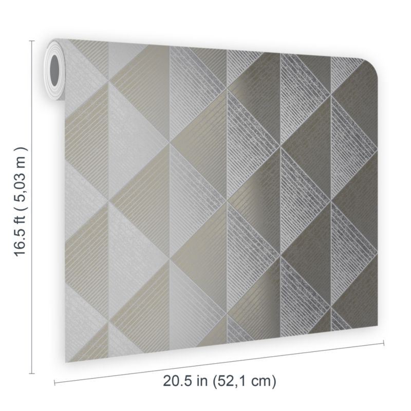 GoodHome Argin vinyltapet på nonwoven i sølv/guld