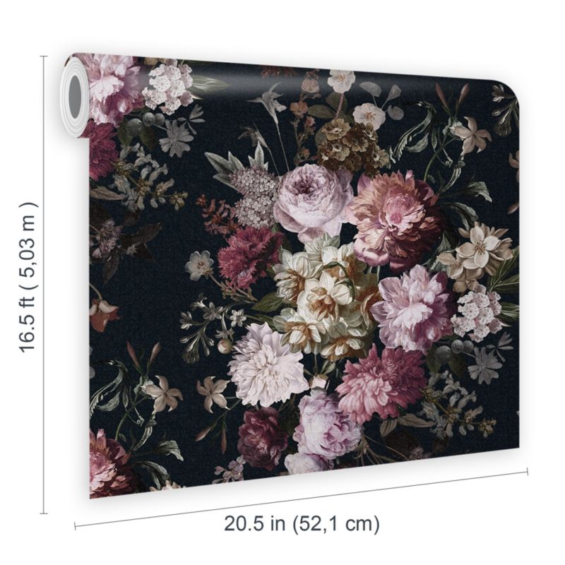 Vinyltapet på nonwoven GoodHome Chryso sort / pink