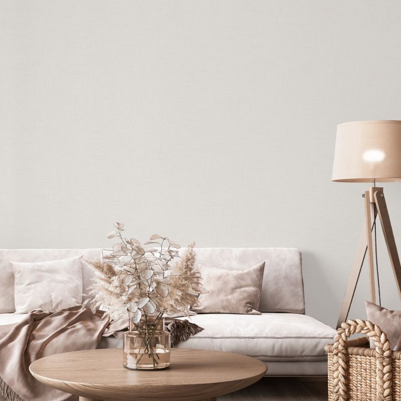 GoodHome Moivre vinyltapet på nonwoven, lys beige