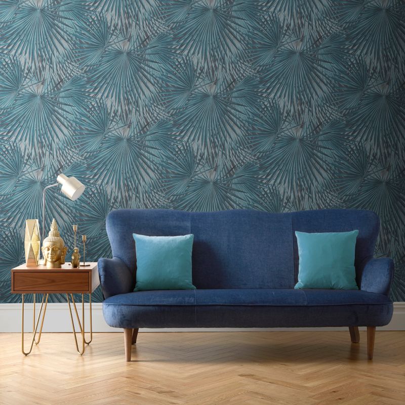 GoodHome Pyte mørkeblå vinyltapet på nonwoven-bagside