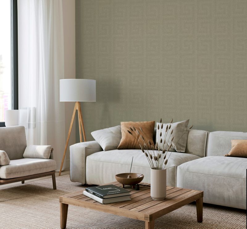 GoodHome Scapi vinyltapet på nonwoven med gyldent design