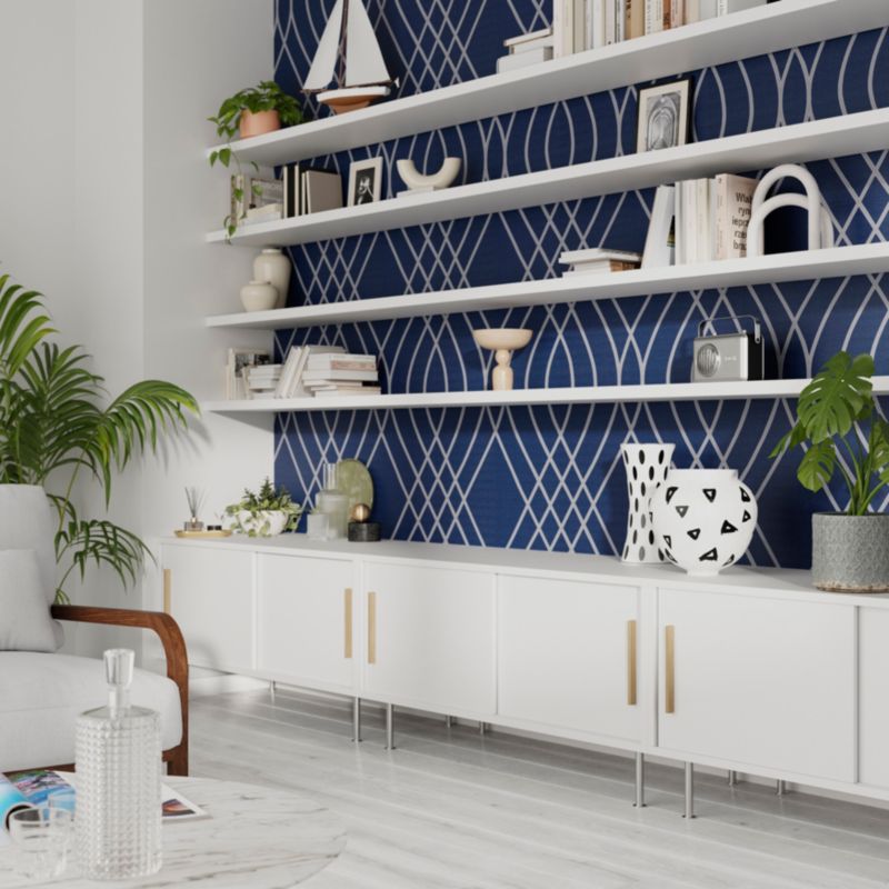 Vinyltapet på nonwoven Mavi blå